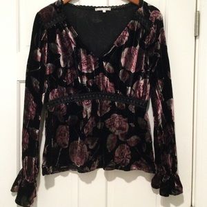 Willow and Clay gorgeous crushed velvet top EUC